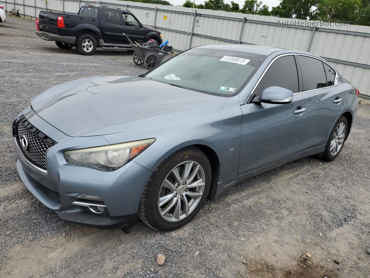 2014 Infiniti Q50 Base Turquoise vin: JN1BV7AR2EM684648