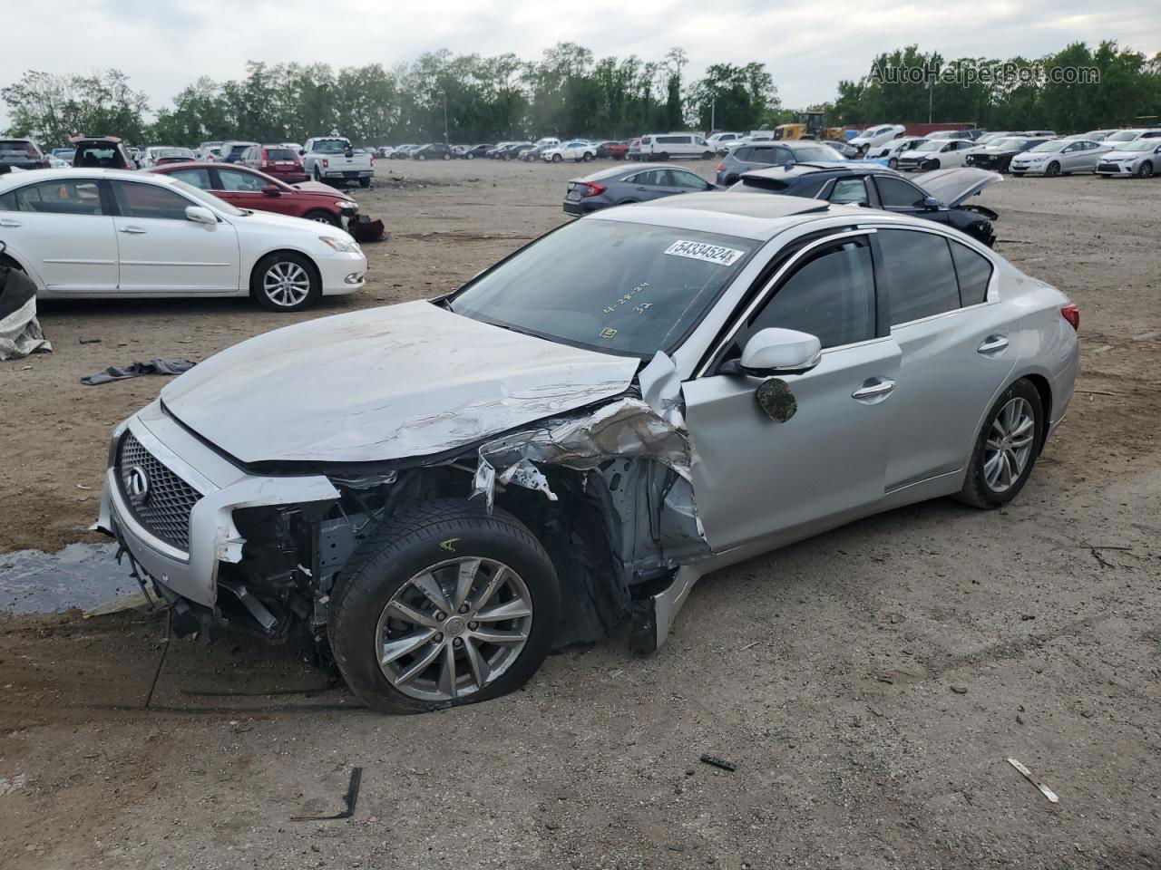 2014 Infiniti Q50 Base Silver vin: JN1BV7AR2EM685704