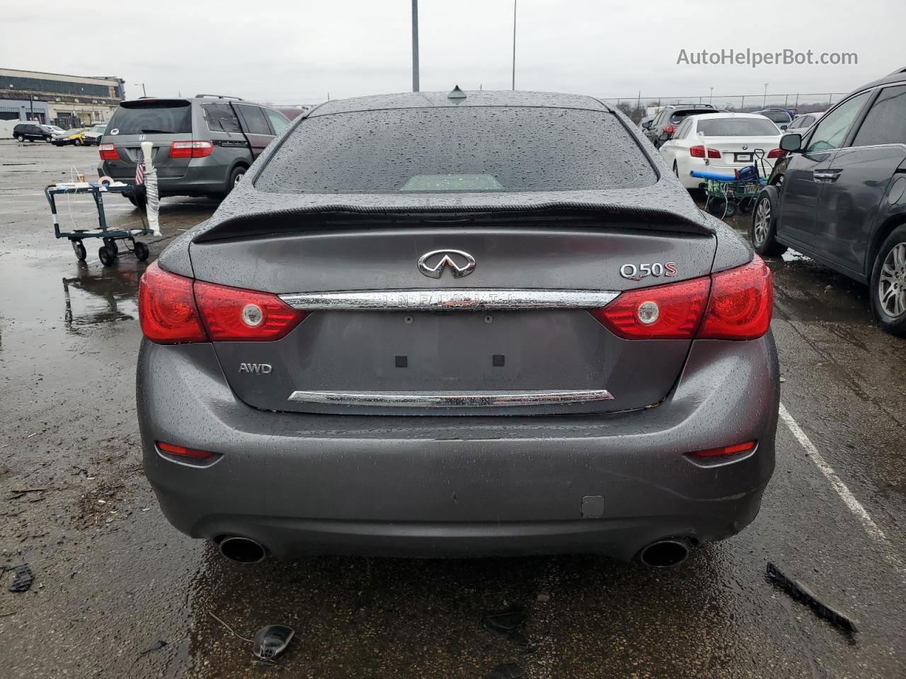 2014 Infiniti Q50 Base Gray vin: JN1BV7AR2EM686867