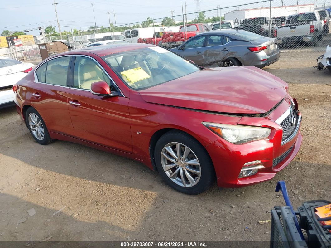 2014 Infiniti Q50 Premium Maroon vin: JN1BV7AR2EM694659