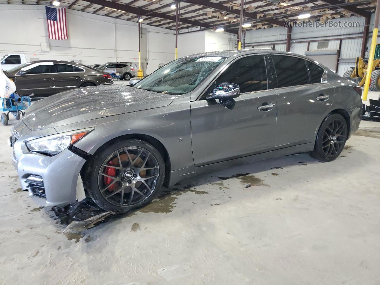 2014 Infiniti Q50 Base Charcoal vin: JN1BV7AR2EM696122