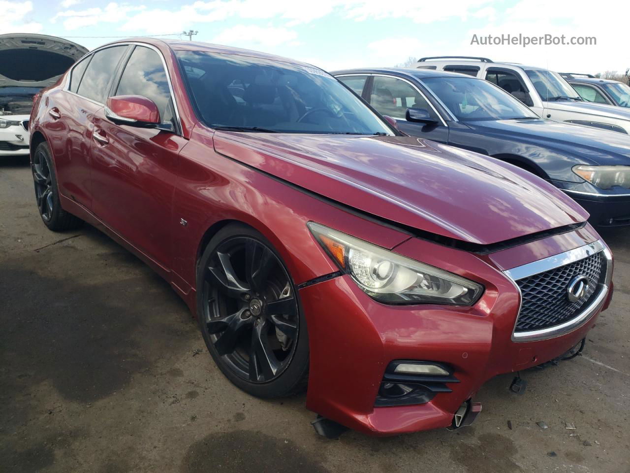 2014 Infiniti Q50 Base Red vin: JN1BV7AR2EM697030