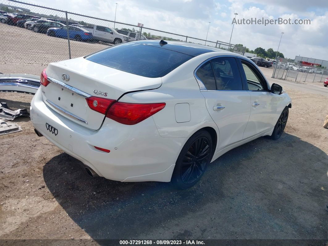 2014 Infiniti Q50 Sport White vin: JN1BV7AR2EM697299