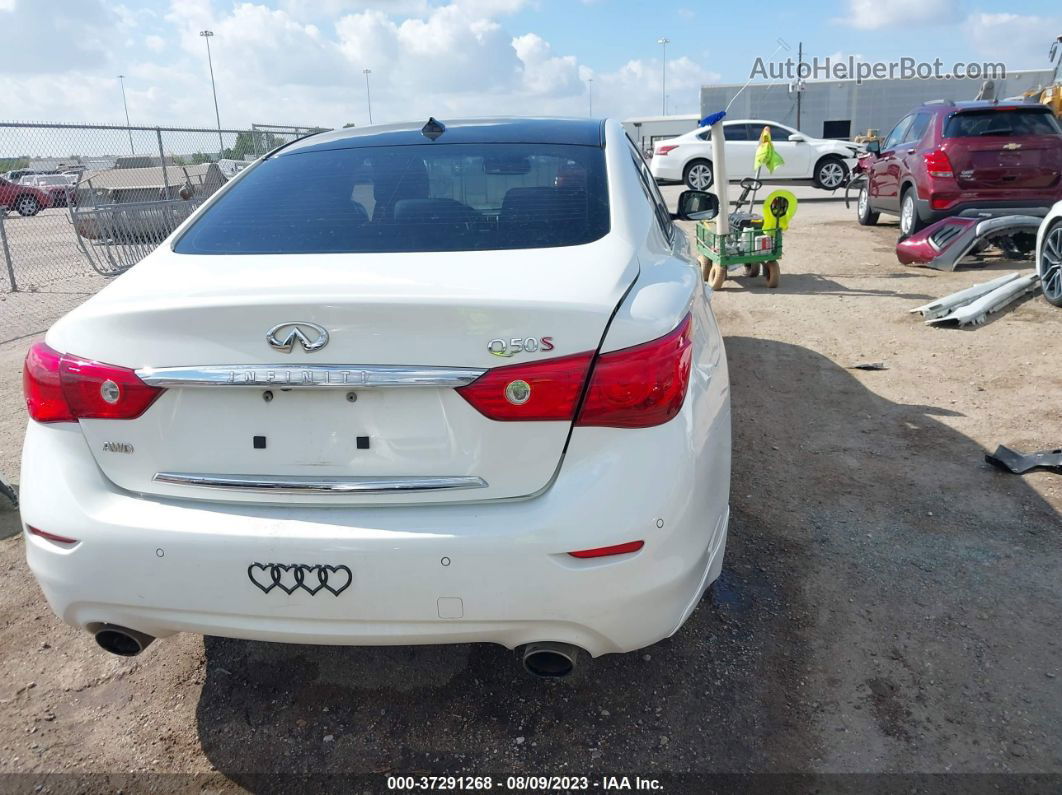 2014 Infiniti Q50 Sport White vin: JN1BV7AR2EM697299