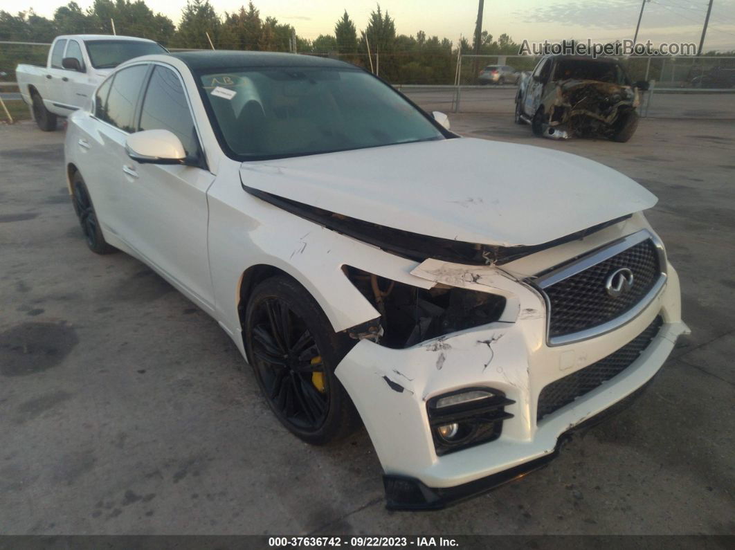 2014 Infiniti Q50 Sport White vin: JN1BV7AR2EM697299