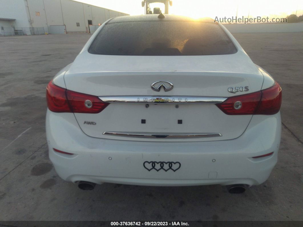 2014 Infiniti Q50 Sport White vin: JN1BV7AR2EM697299