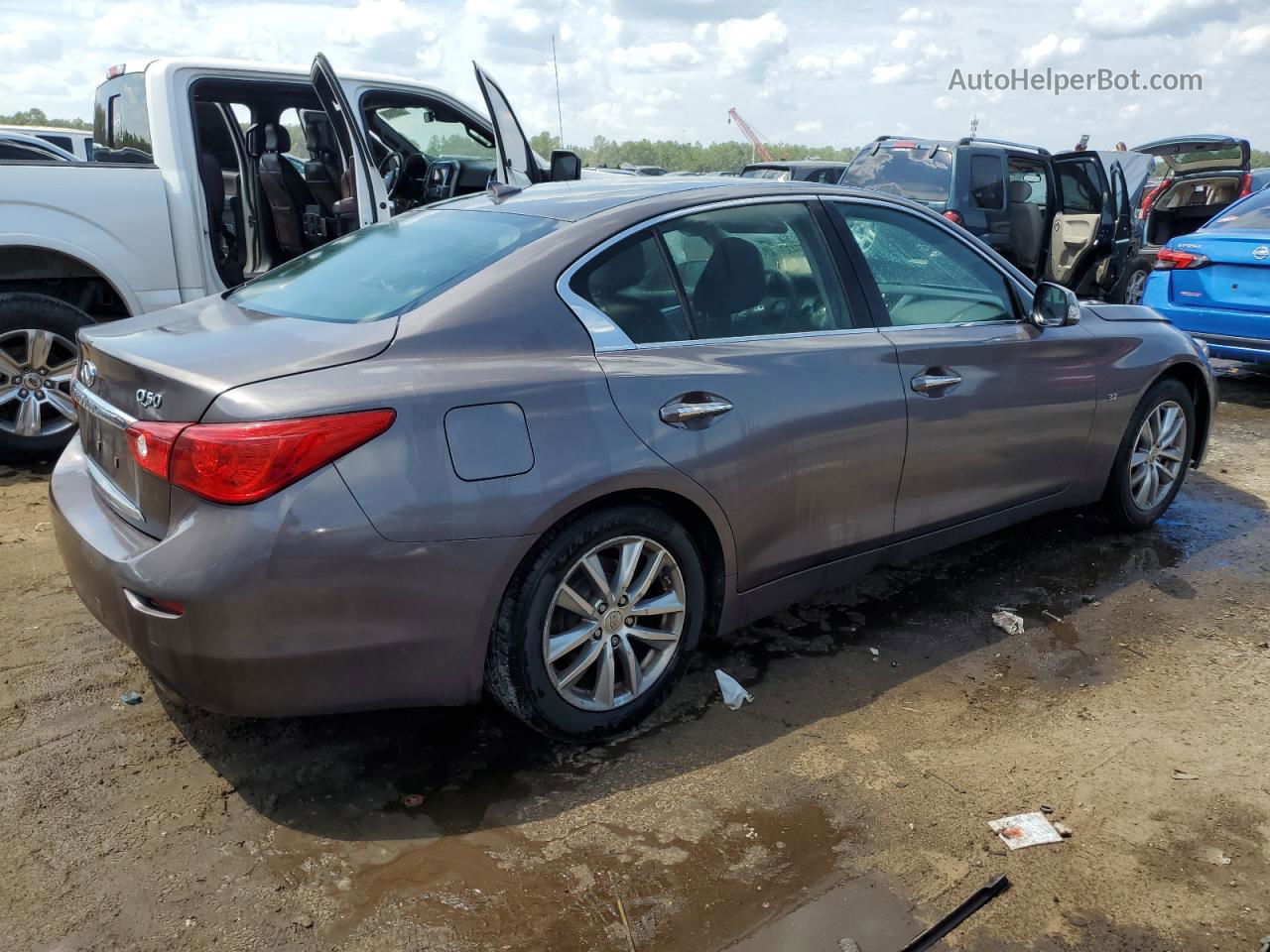 2014 Infiniti Q50 Base Gray vin: JN1BV7AR2EM697724