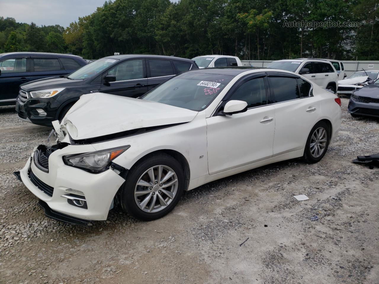 2014 Infiniti Q50 Base White vin: JN1BV7AR2EM698033