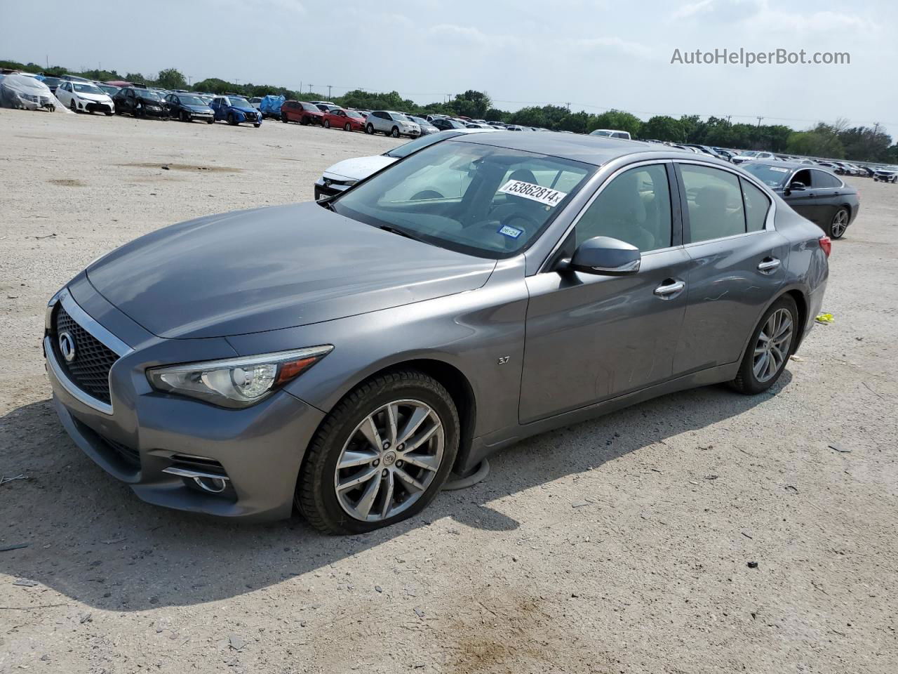 2014 Infiniti Q50 Base Gray vin: JN1BV7AR2EM707006