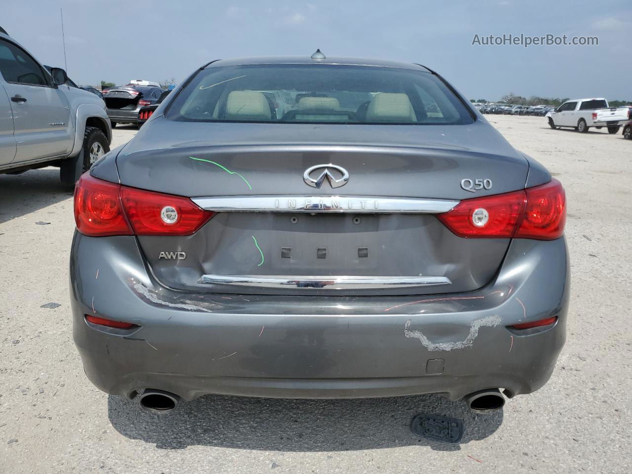 2014 Infiniti Q50 Base Gray vin: JN1BV7AR2EM707006