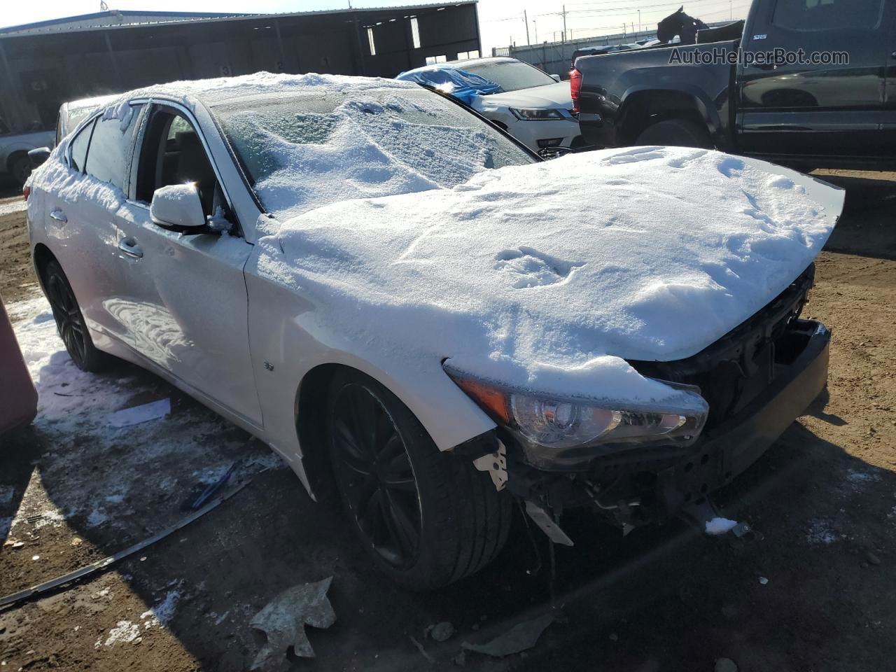 2015 Infiniti Q50 Base White vin: JN1BV7AR2FM392029