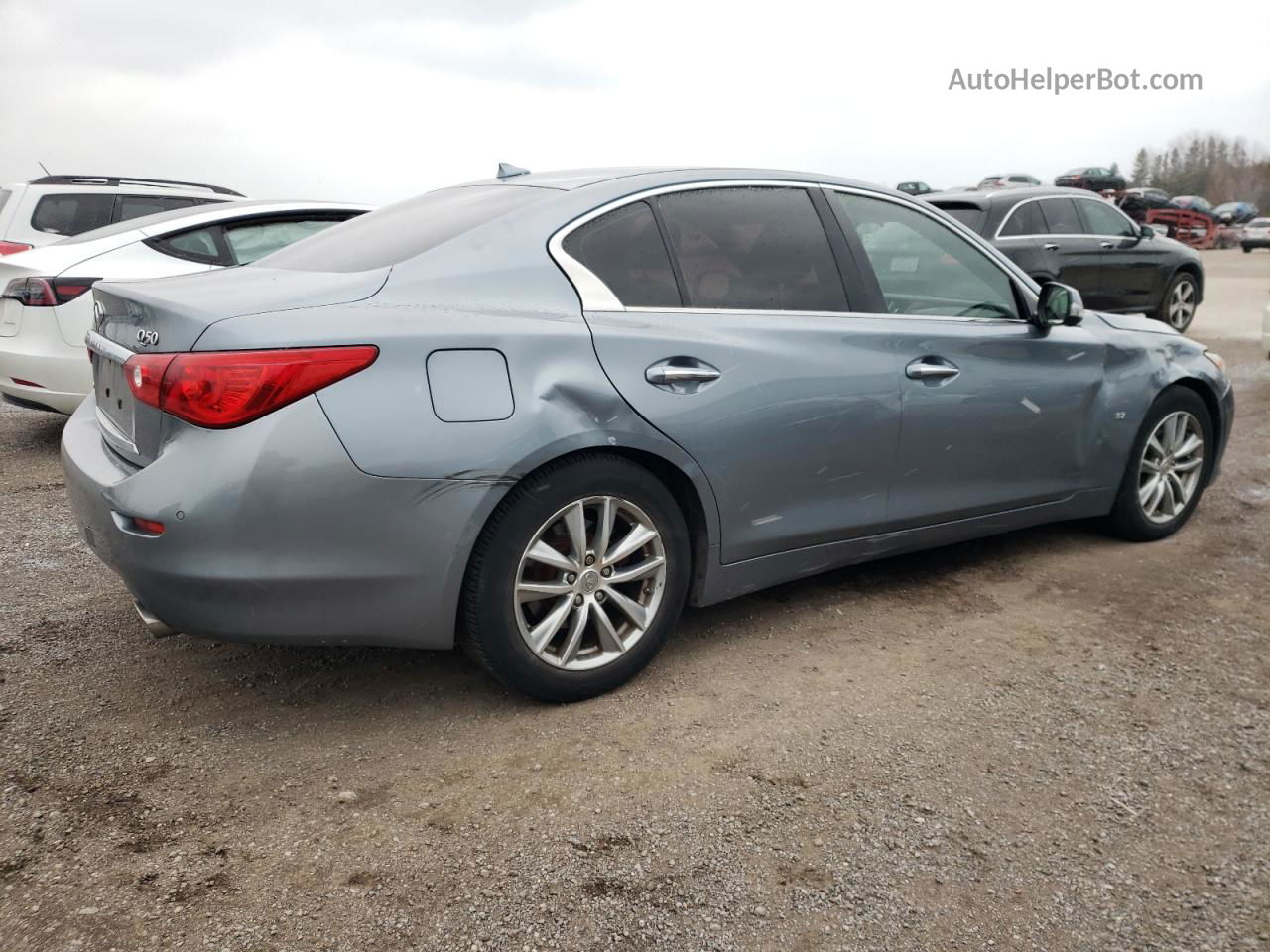 2014 Infiniti Q50 Base Gray vin: JN1BV7AR3EM682696