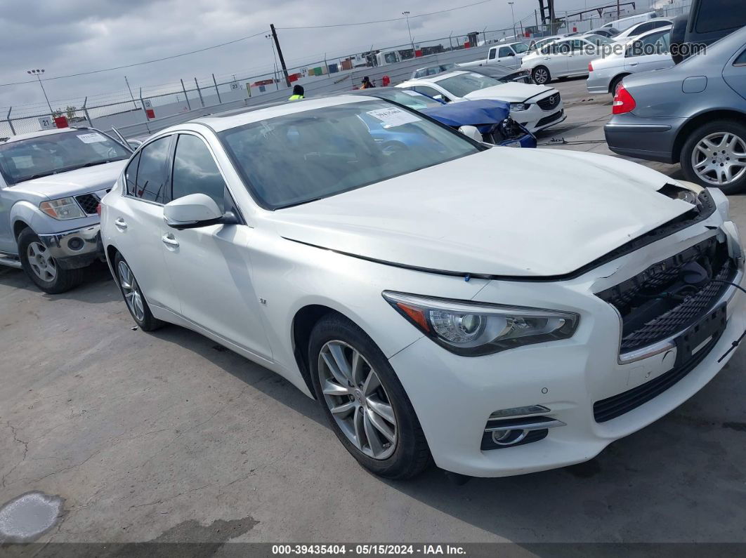 2014 Infiniti Q50 Premium White vin: JN1BV7AR3EM685906