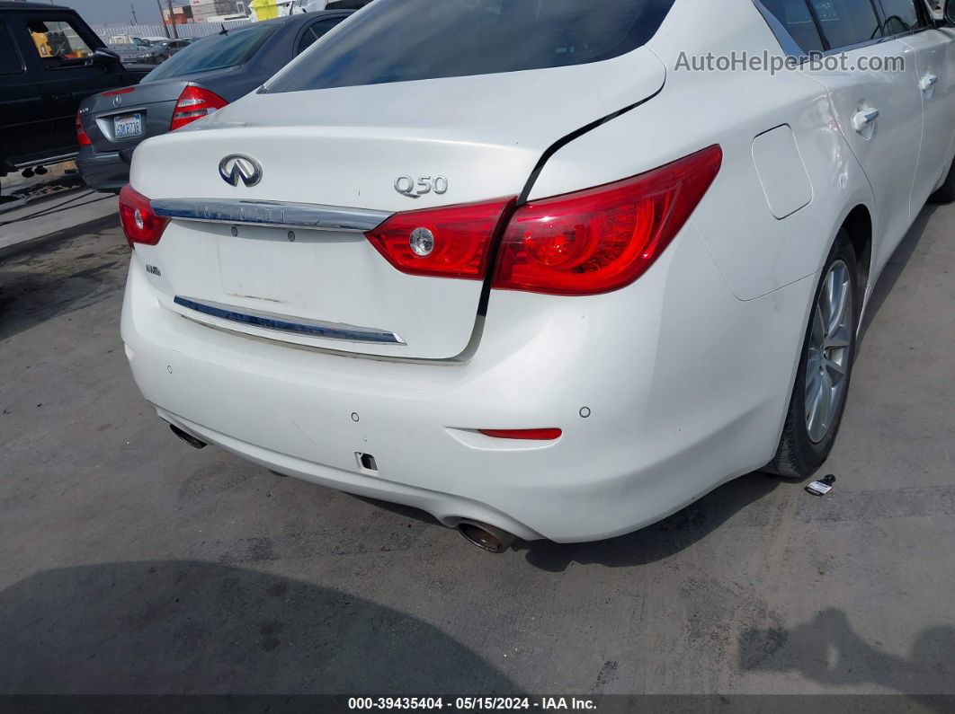 2014 Infiniti Q50 Premium White vin: JN1BV7AR3EM685906