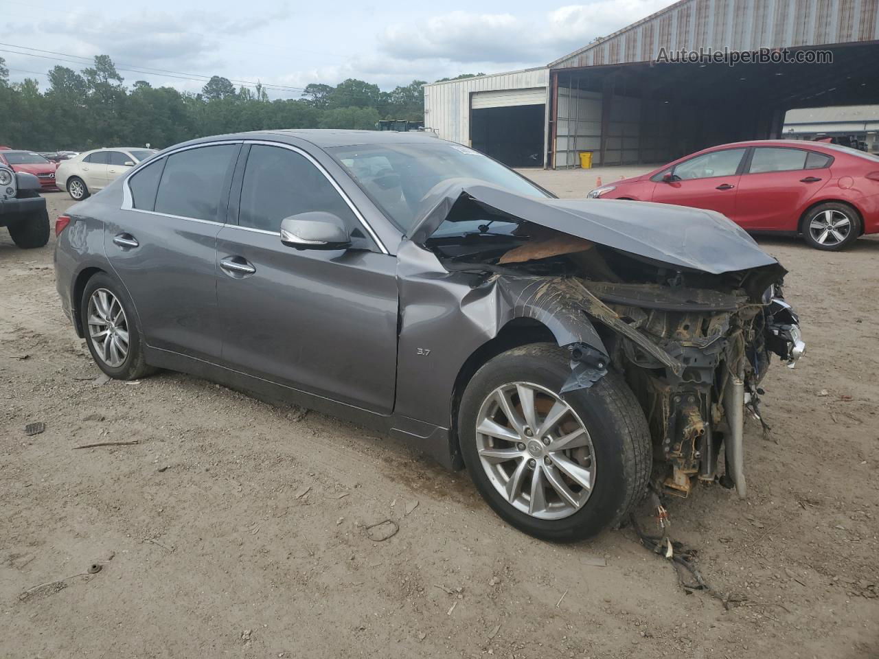 2014 Infiniti Q50 Base Gray vin: JN1BV7AR3EM692287