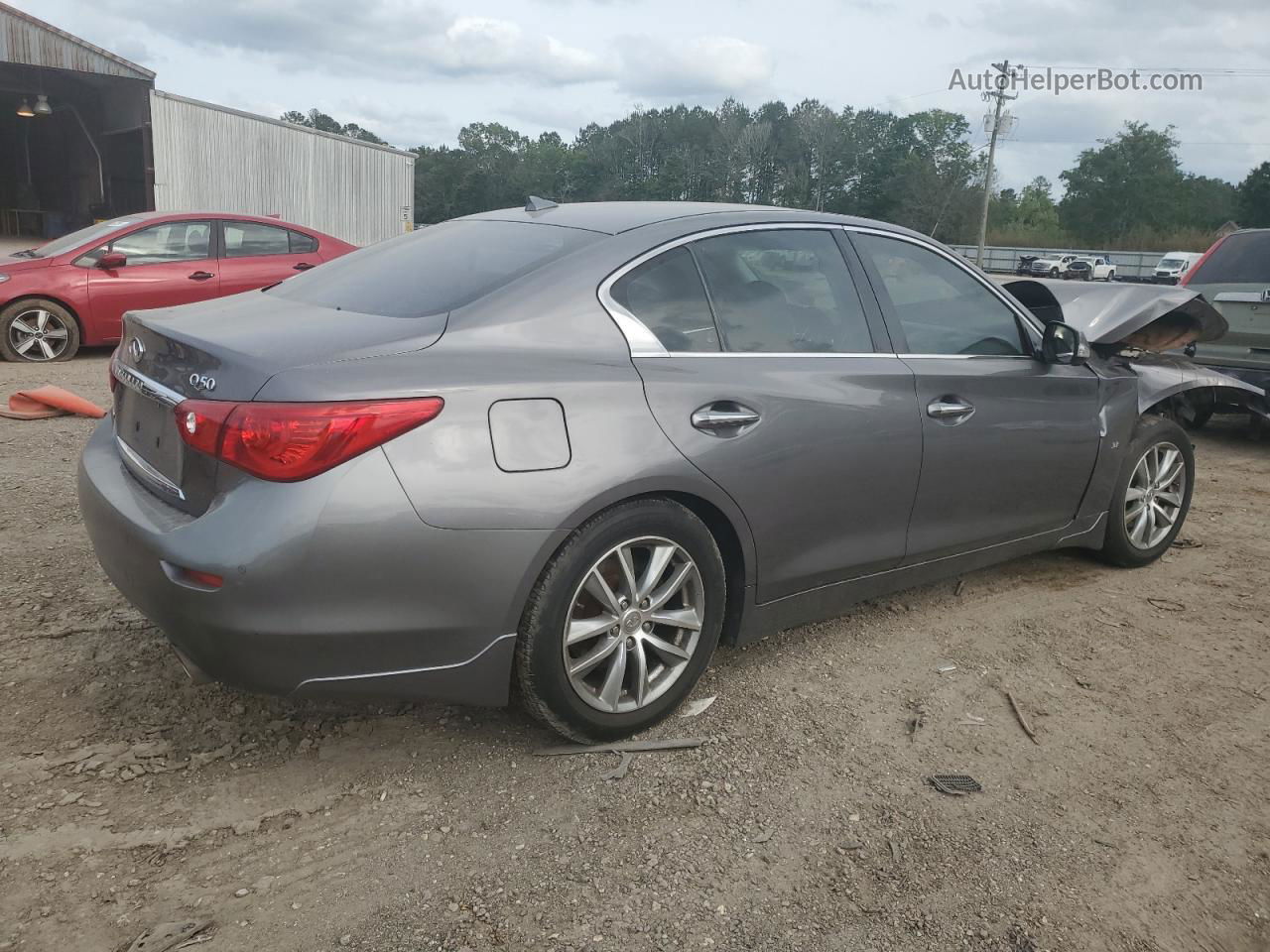 2014 Infiniti Q50 Base Gray vin: JN1BV7AR3EM692287