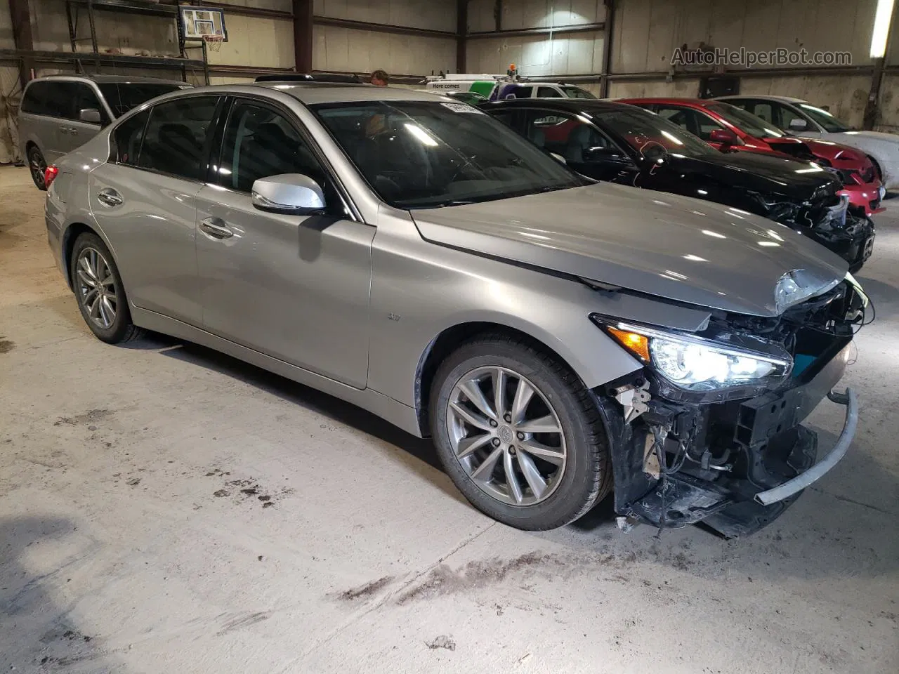 2014 Infiniti Q50 Base Silver vin: JN1BV7AR3EM702140