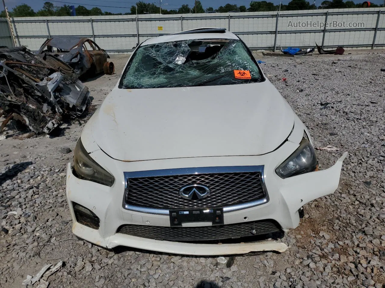 2014 Infiniti Q50 Base White vin: JN1BV7AR3EM704017