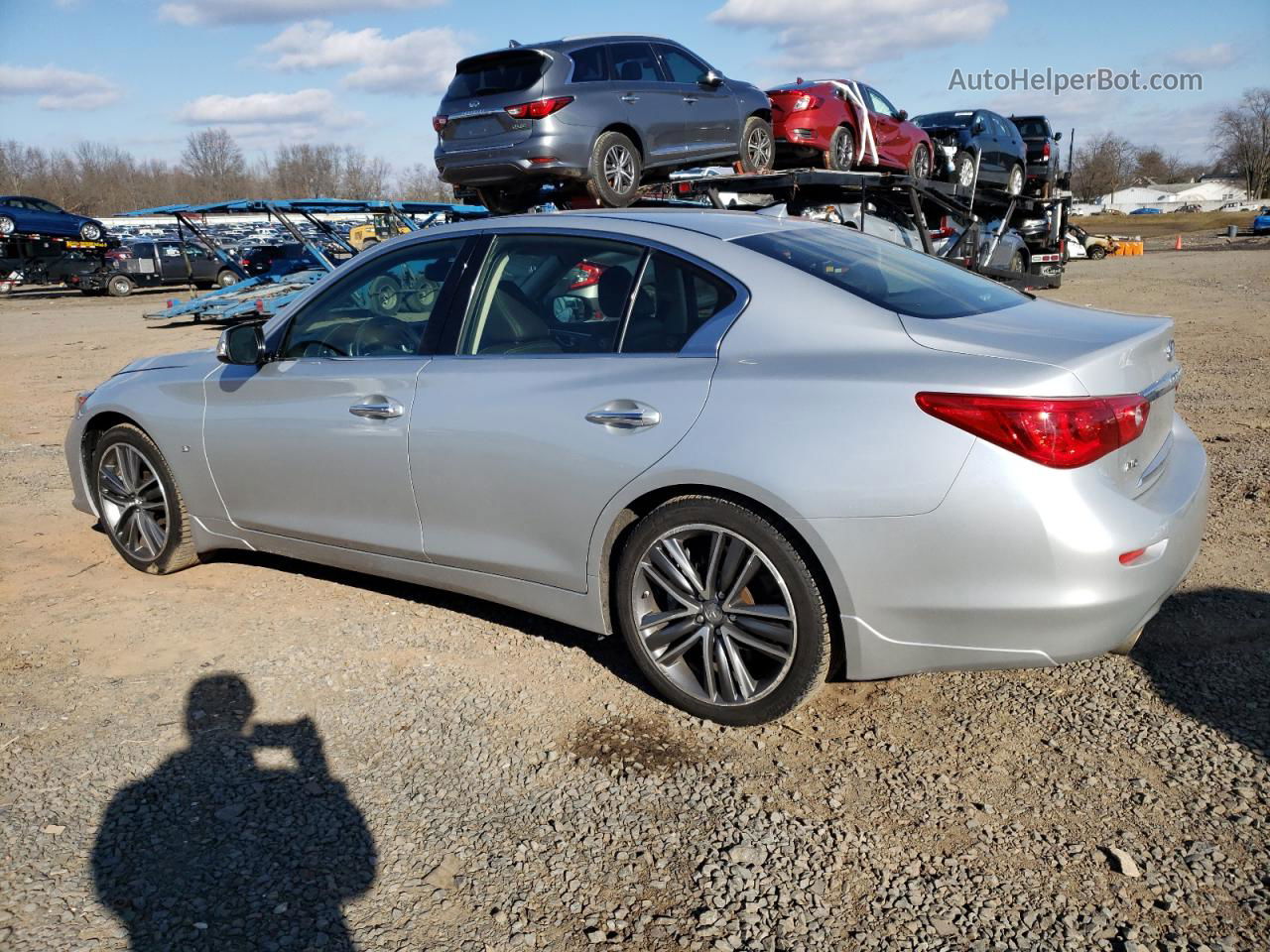 2015 Infiniti Q50 Base Silver vin: JN1BV7AR3FM399054