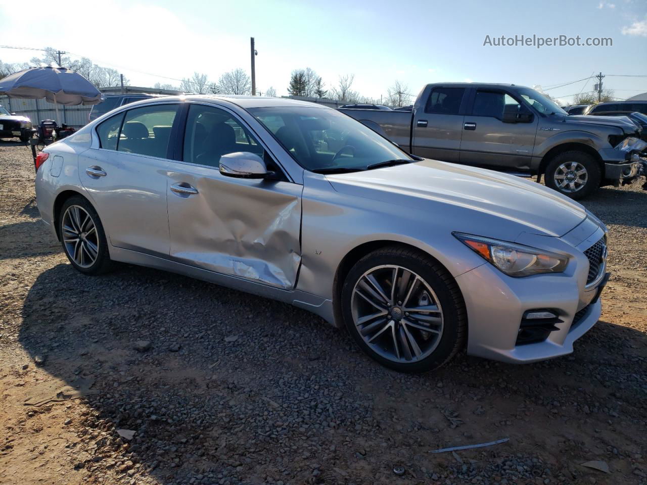 2015 Infiniti Q50 Base Silver vin: JN1BV7AR3FM399054