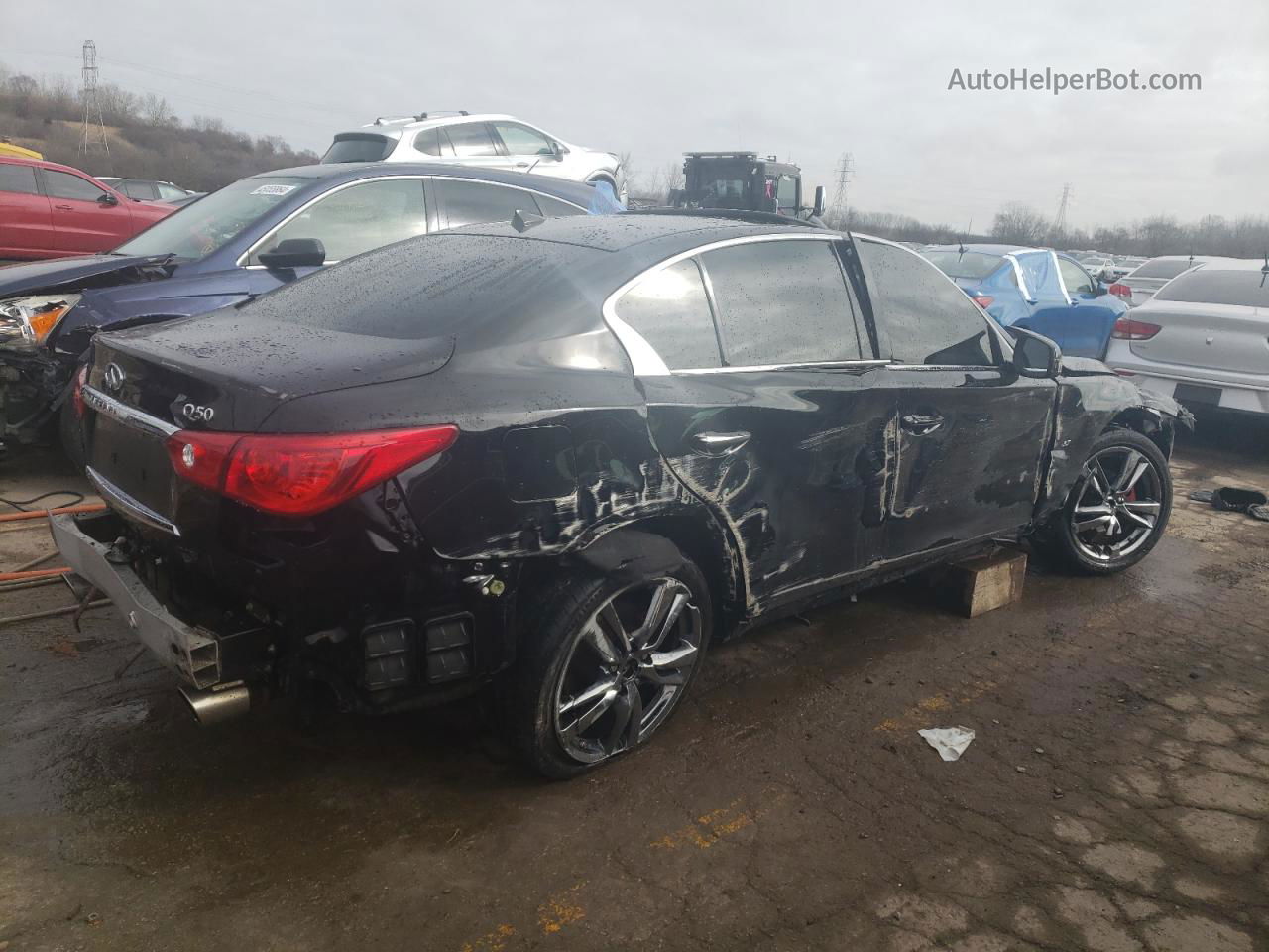 2015 Infiniti Q50 Base Black vin: JN1BV7AR3FM412577