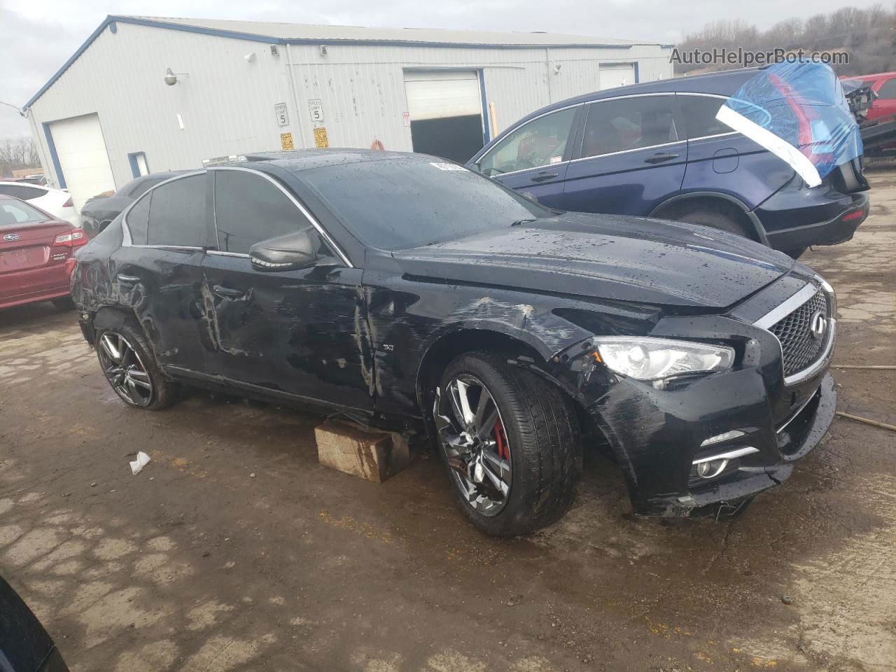 2015 Infiniti Q50 Base Black vin: JN1BV7AR3FM412577