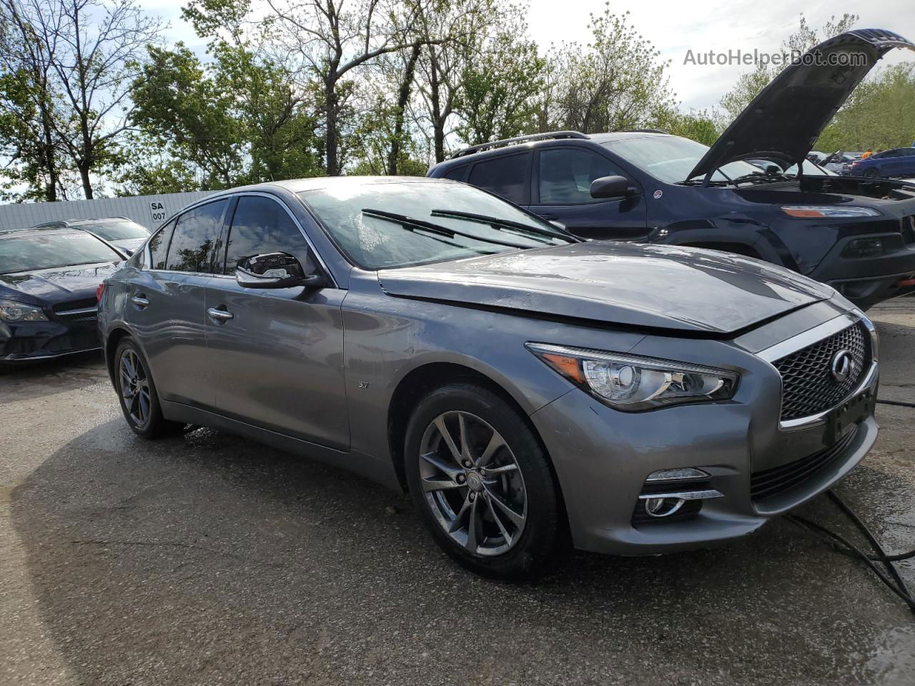 2015 Infiniti Q50 Base Charcoal vin: JN1BV7AR3FM419898