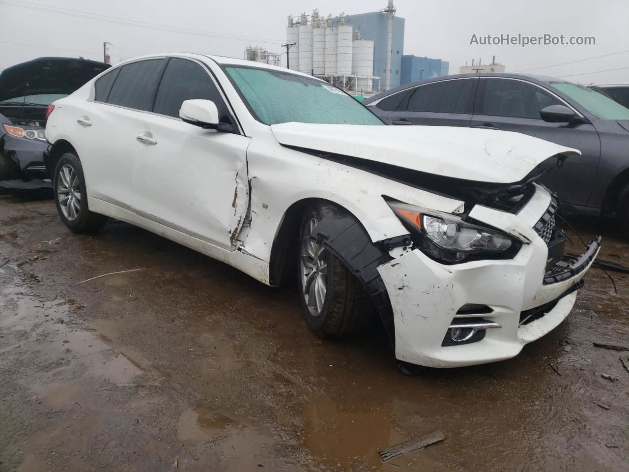 2014 Infiniti Q50 Base Белый vin: JN1BV7AR4EM688359