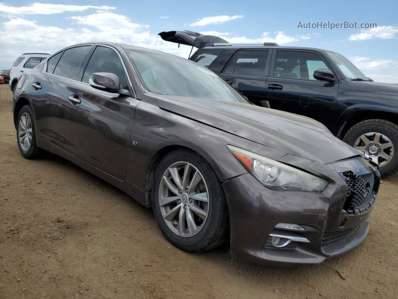 2014 Infiniti Q50 Base Brown vin: JN1BV7AR4EM689639