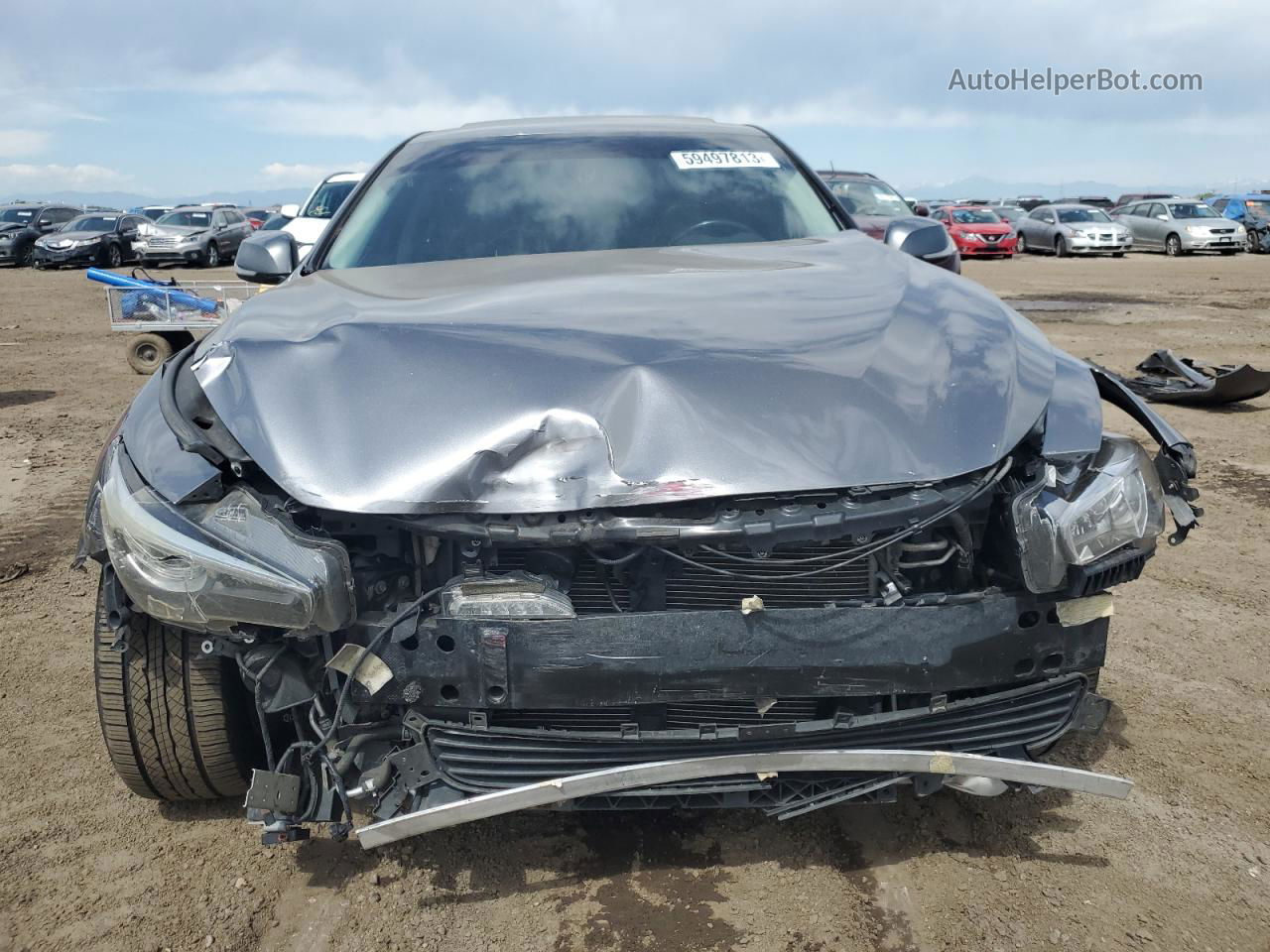 2014 Infiniti Q50 Base Gray vin: JN1BV7AR4EM703166