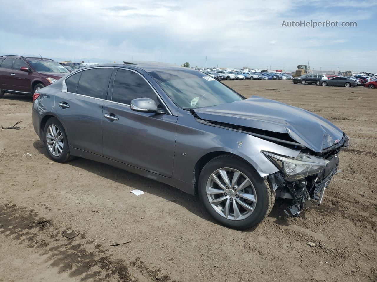 2014 Infiniti Q50 Base Gray vin: JN1BV7AR4EM703166