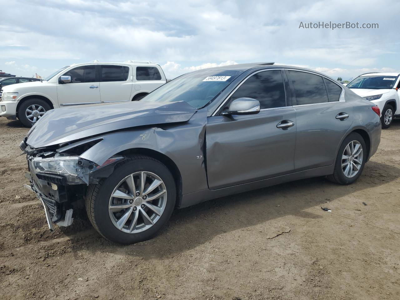 2014 Infiniti Q50 Base Gray vin: JN1BV7AR4EM703166