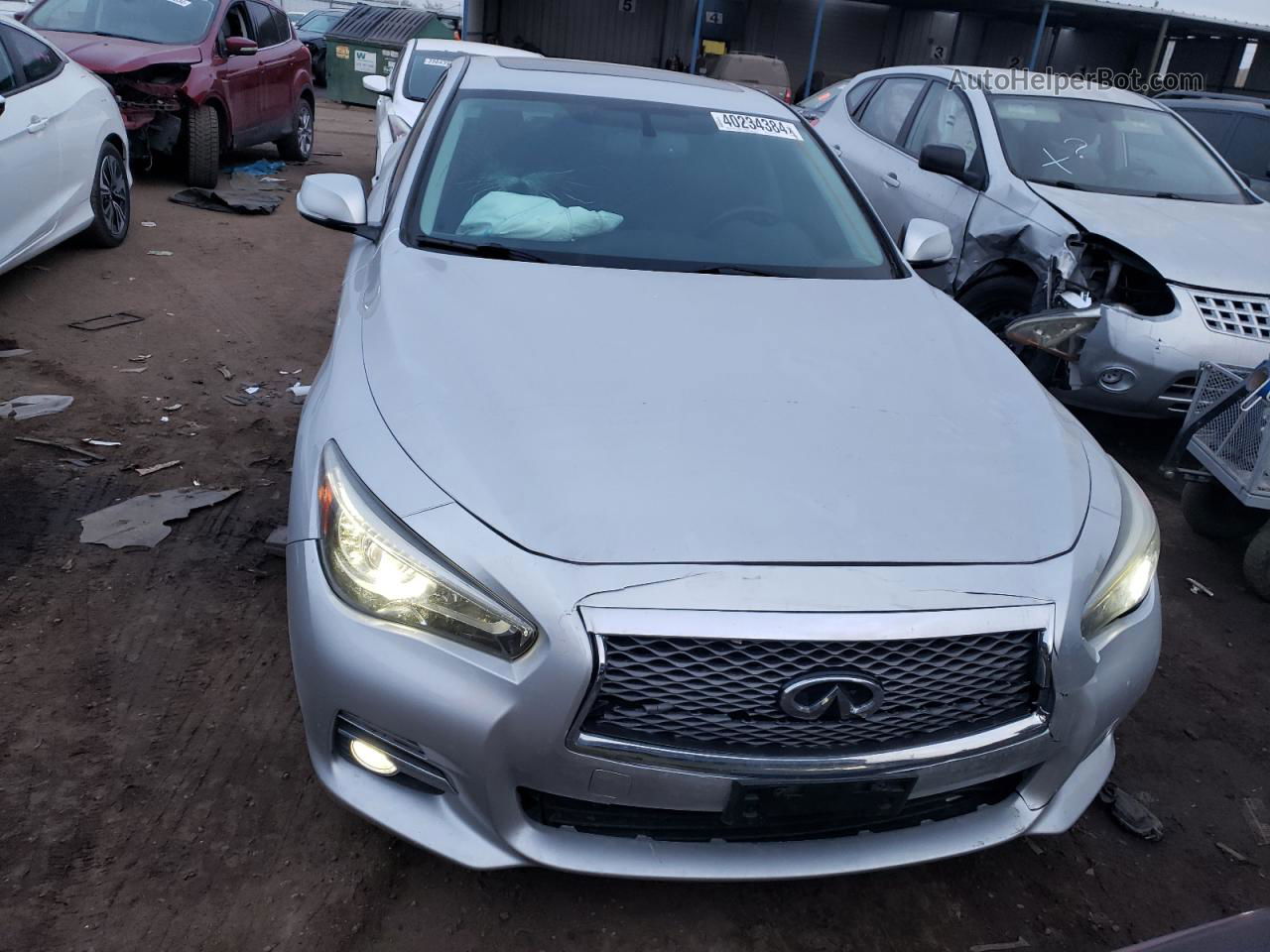 2014 Infiniti Q50 Base Silver vin: JN1BV7AR4EM704186