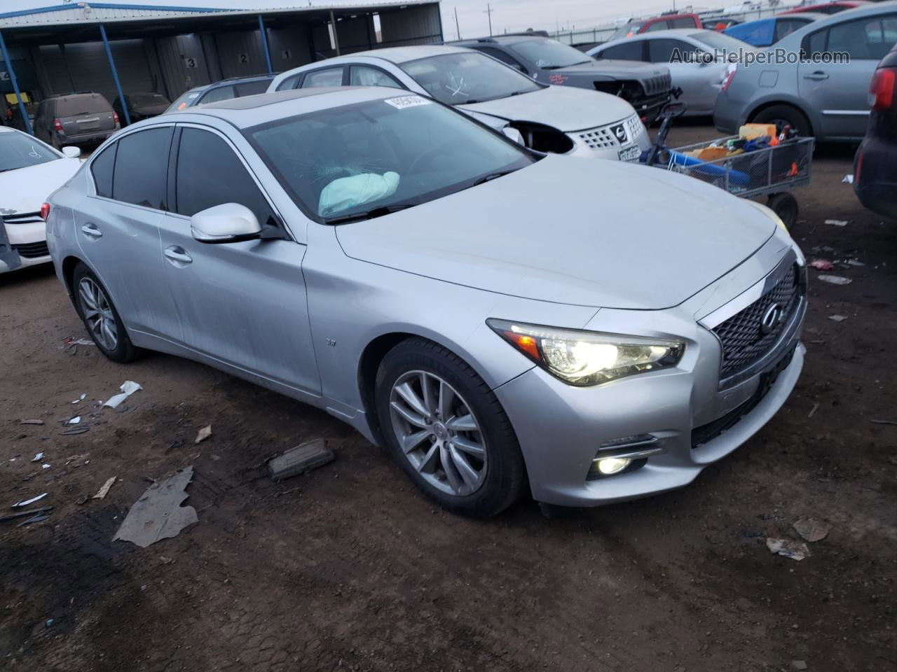 2014 Infiniti Q50 Base Silver vin: JN1BV7AR4EM704186