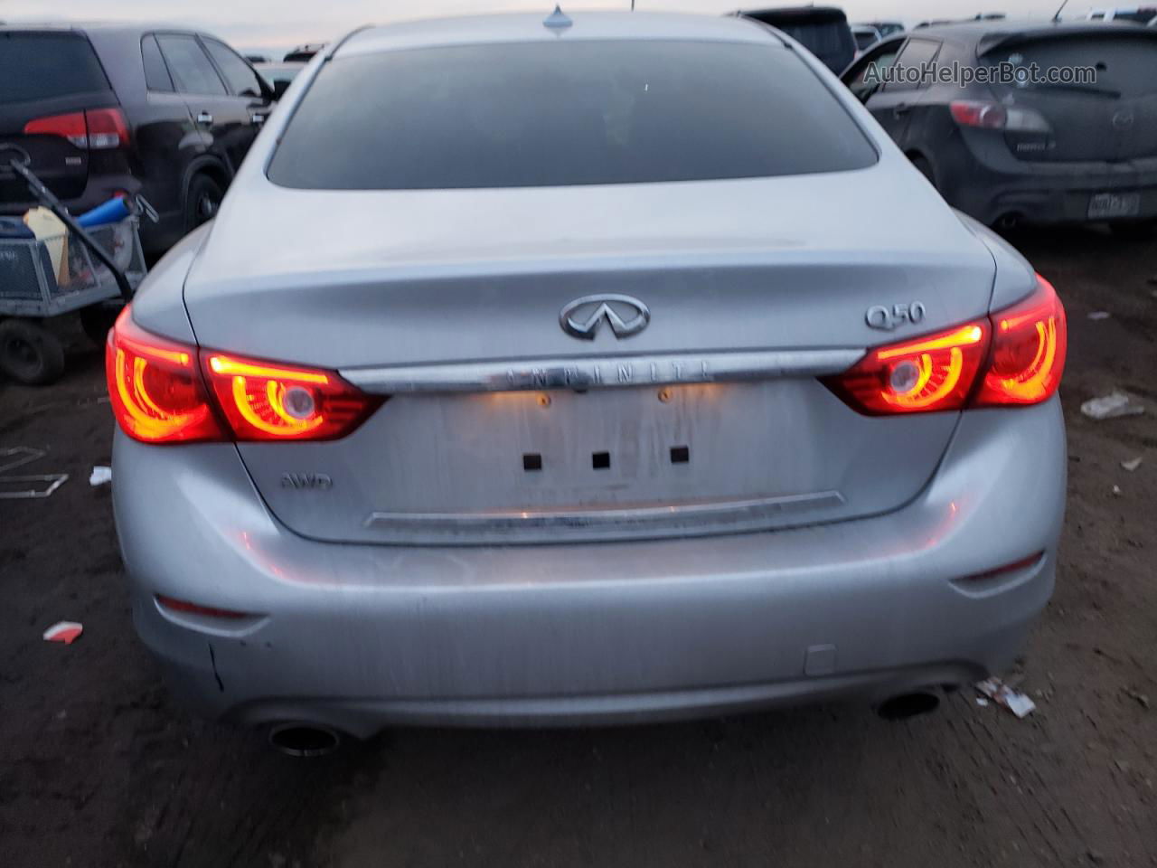 2014 Infiniti Q50 Base Silver vin: JN1BV7AR4EM704186