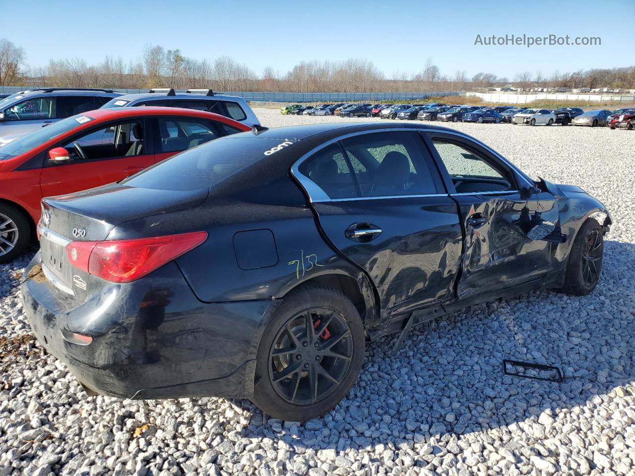 2014 Infiniti Q50 Base Black vin: JN1BV7AR4EM705967