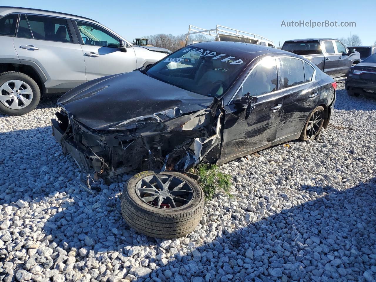 2014 Infiniti Q50 Base Black vin: JN1BV7AR4EM705967