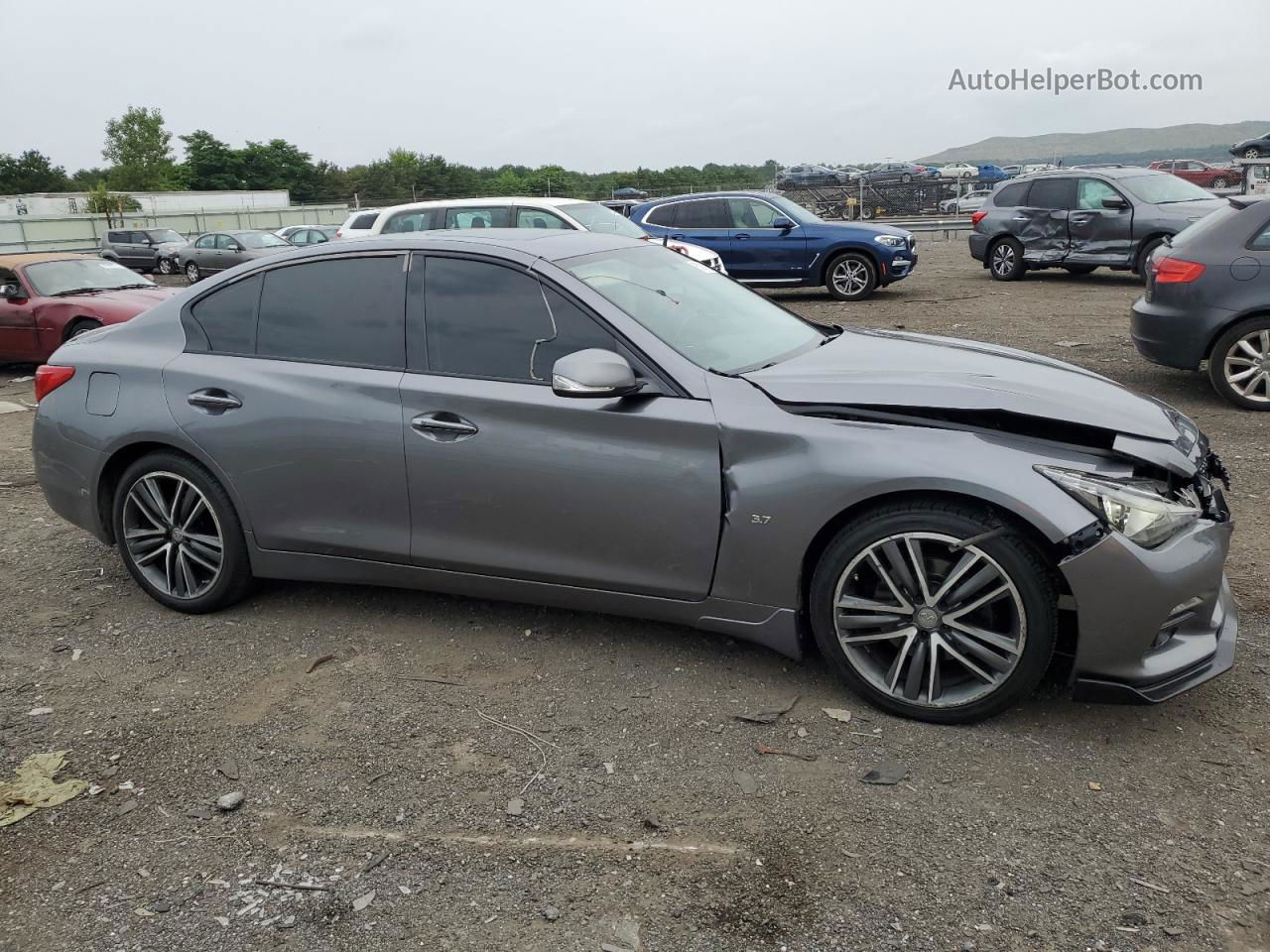 2015 Infiniti Q50 Base Gray vin: JN1BV7AR4FM392081