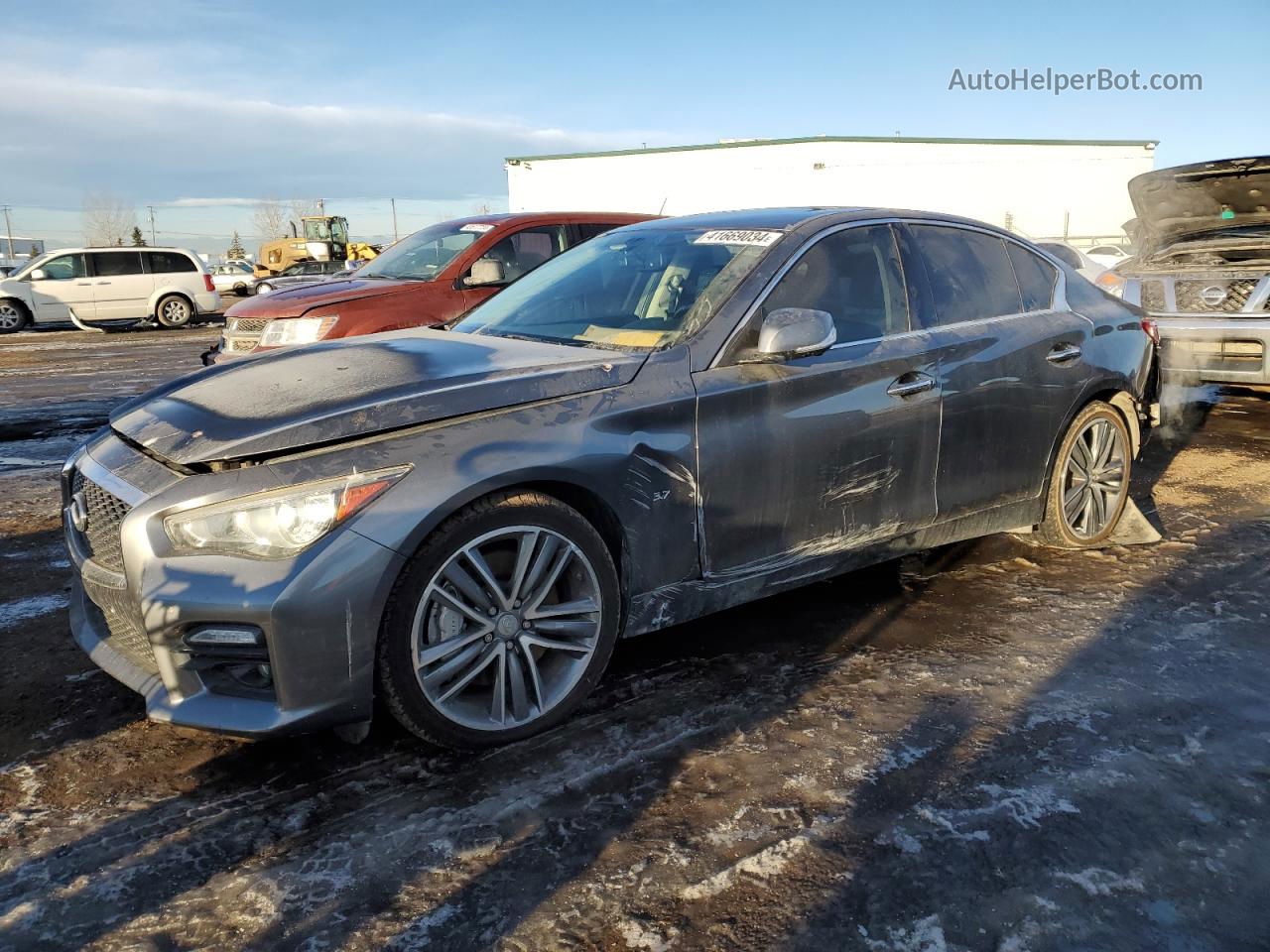 2015 Infiniti Q50 Base Gray vin: JN1BV7AR4FM403936