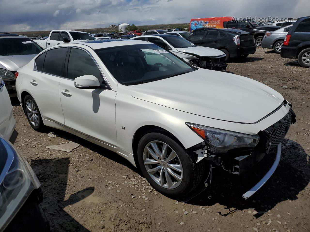 2015 Infiniti Q50 Base White vin: JN1BV7AR4FM422891