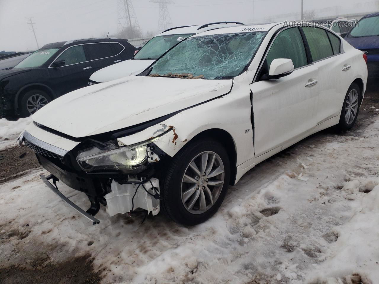 2015 Infiniti Q50 Base White vin: JN1BV7AR4FM423507