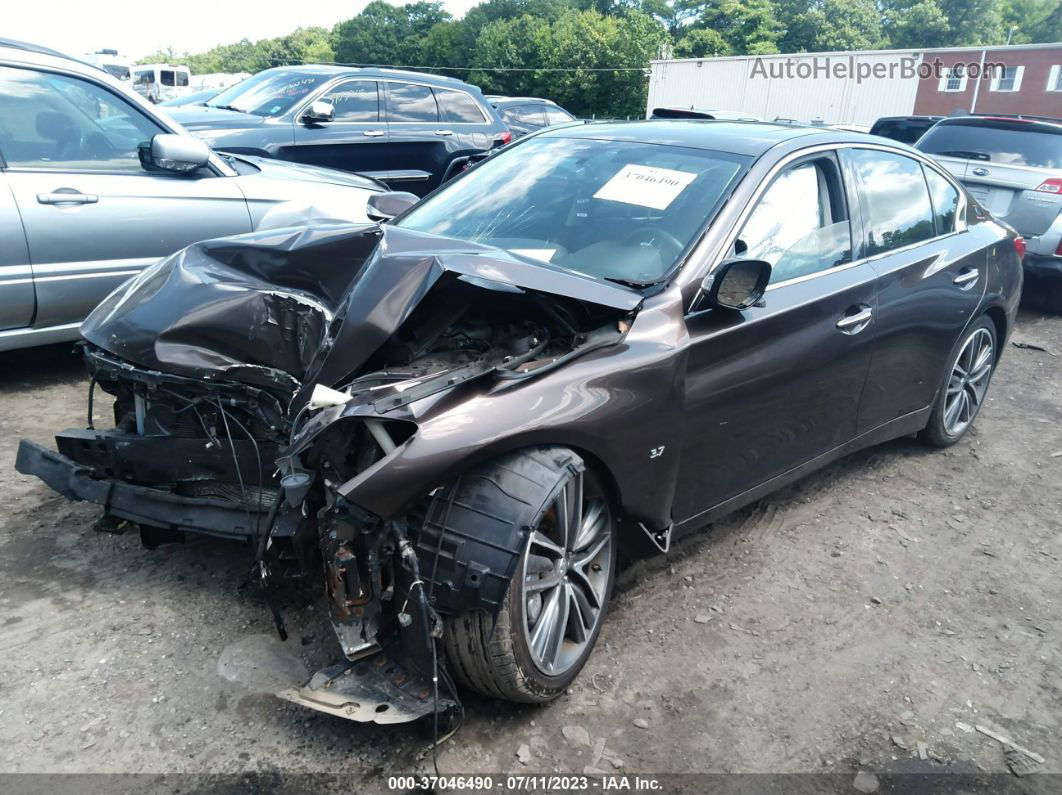 2014 Infiniti Q50 Sport Brown vin: JN1BV7AR5EM680853