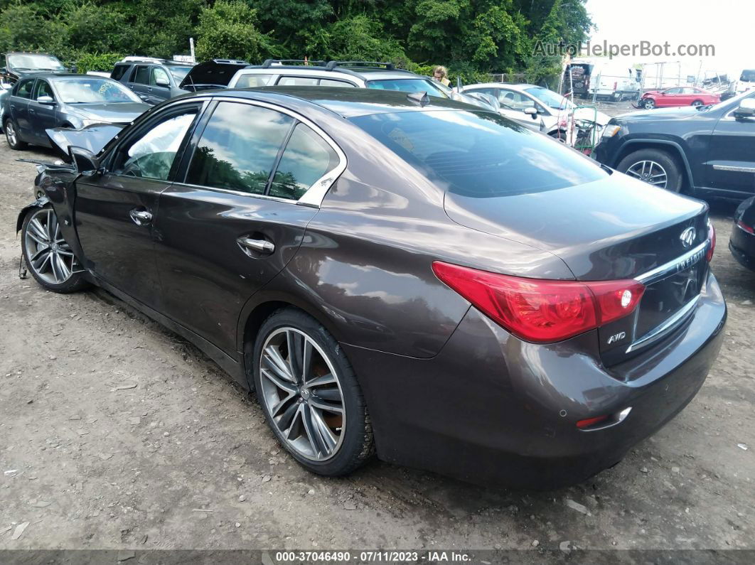 2014 Infiniti Q50 Sport Brown vin: JN1BV7AR5EM680853