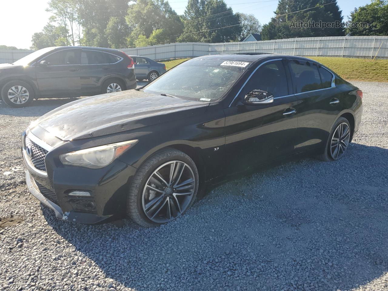 2014 Infiniti Q50 Base Black vin: JN1BV7AR5EM684949