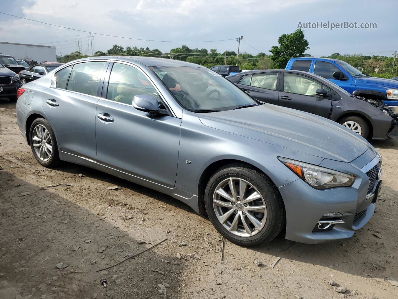 2014 Infiniti Q50 Base Blue vin: JN1BV7AR5EM685325