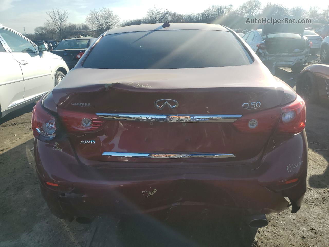 2014 Infiniti Q50 Base Burgundy vin: JN1BV7AR5EM685969