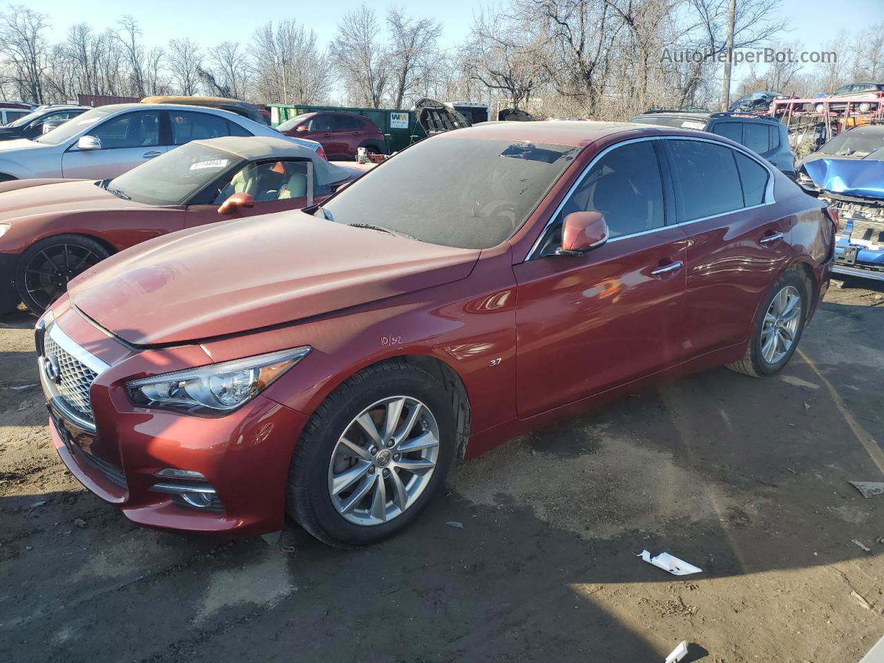 2014 Infiniti Q50 Base Бордовый vin: JN1BV7AR5EM685969