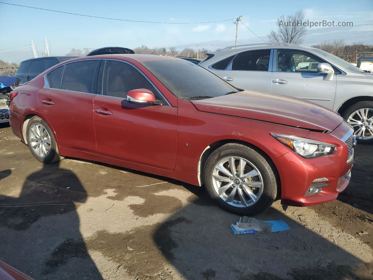 2014 Infiniti Q50 Base Burgundy vin: JN1BV7AR5EM685969