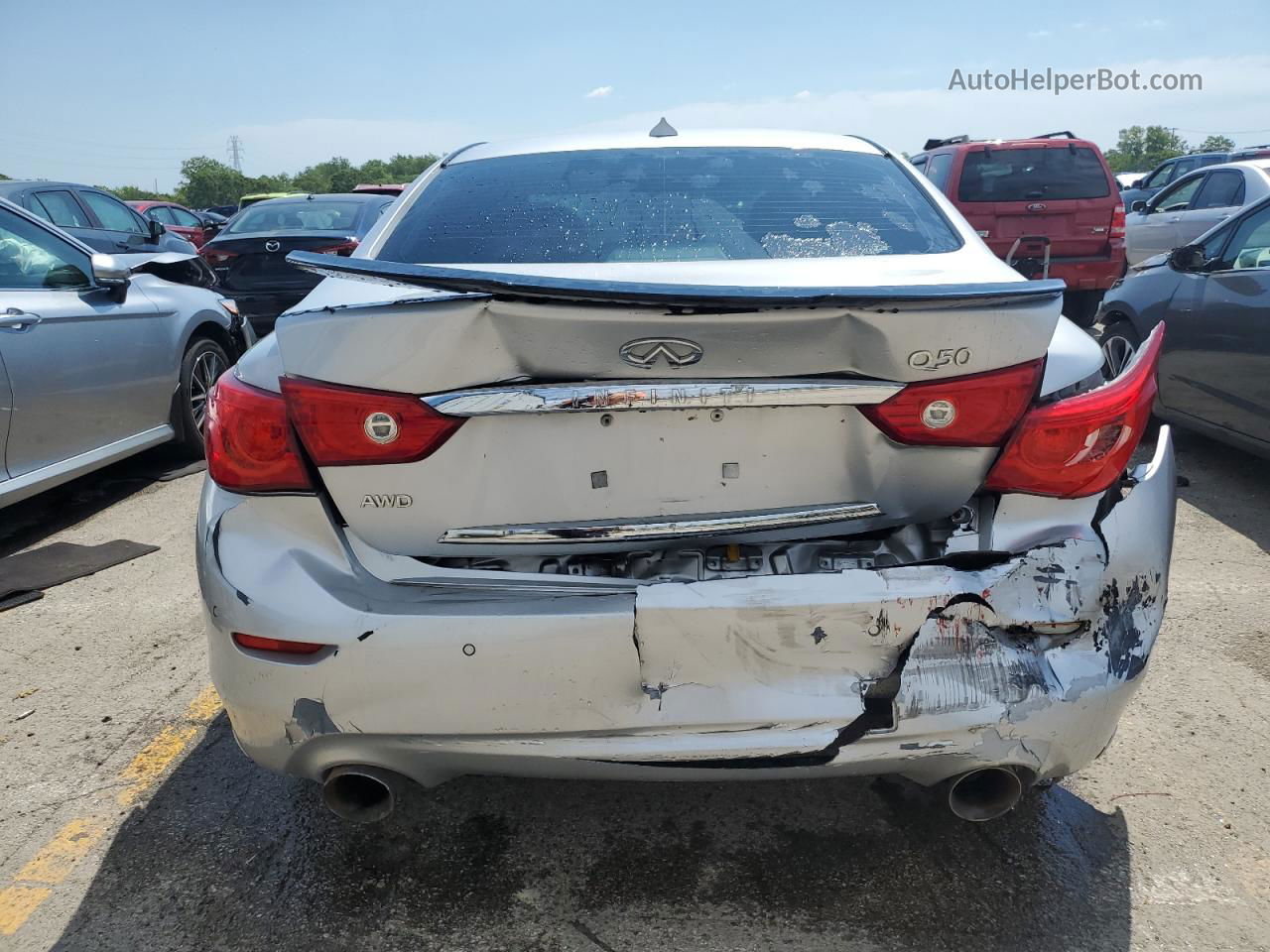 2014 Infiniti Q50 Base Silver vin: JN1BV7AR5EM686460