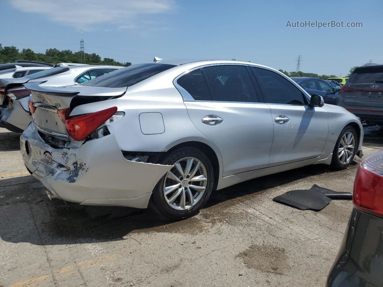 2014 Infiniti Q50 Base Silver vin: JN1BV7AR5EM686460